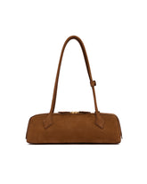Brown Le Teckel Medium Suede Bag | PDP | Antonia
