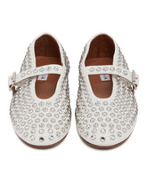 White Strass Ballerina Flats | PDP | Antonia