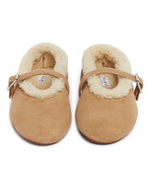 Beige Shearling Flat Ballerinas | PDP | Antonia