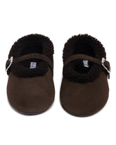 Brown Shearling Flat Ballerinas | PDP | Antonia