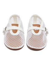 White Fishnet Ballet Flats | PDP | Antonia