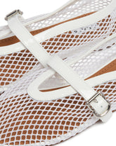 White Fishnet Ballet Flats | PDP | Antonia