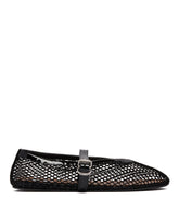 Black Fishnet Ballerina Flats | PDP | Antonia