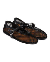 Black Fishnet Ballerina Flats | PDP | Antonia