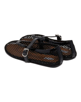 Black Fishnet Ballerina Flats | PDP | Antonia