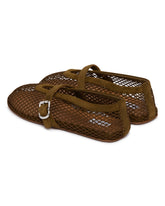 Green Mesh Flat Ballerinas | PDP | Antonia