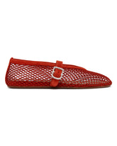 Red Mesh Ballerina Flats | PDP | Antonia