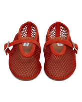 Red Mesh Ballerina Flats | PDP | Antonia