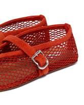 Red Mesh Ballerina Flats | PDP | Antonia