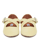 Yellow Cross-Strap Flat Ballerinas | PDP | Antonia