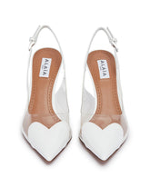 White Le Coeur Leather Slingbacks | PDP | Antonia