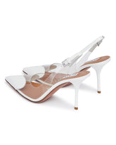 White Le Coeur Leather Slingbacks | PDP | Antonia