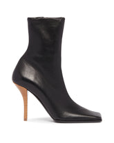 Black Soft Square Leather Pumps | PDP | Antonia