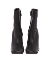 Black Soft Square Leather Pumps | PDP | Antonia