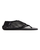 Black Mesh Thong Sandals | PDP | Antonia