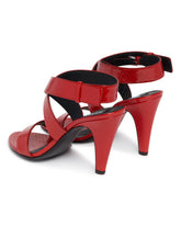 Red Cone Leather Sandals | PDP | Antonia