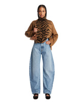 Brown Tiger-Patterned Mohair Sweater | PDP | Antonia