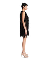 Black Fringe Silk Mini Dress | PDP | Antonia