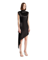 Black Asymmetric Viscose Dress | PDP | Antonia