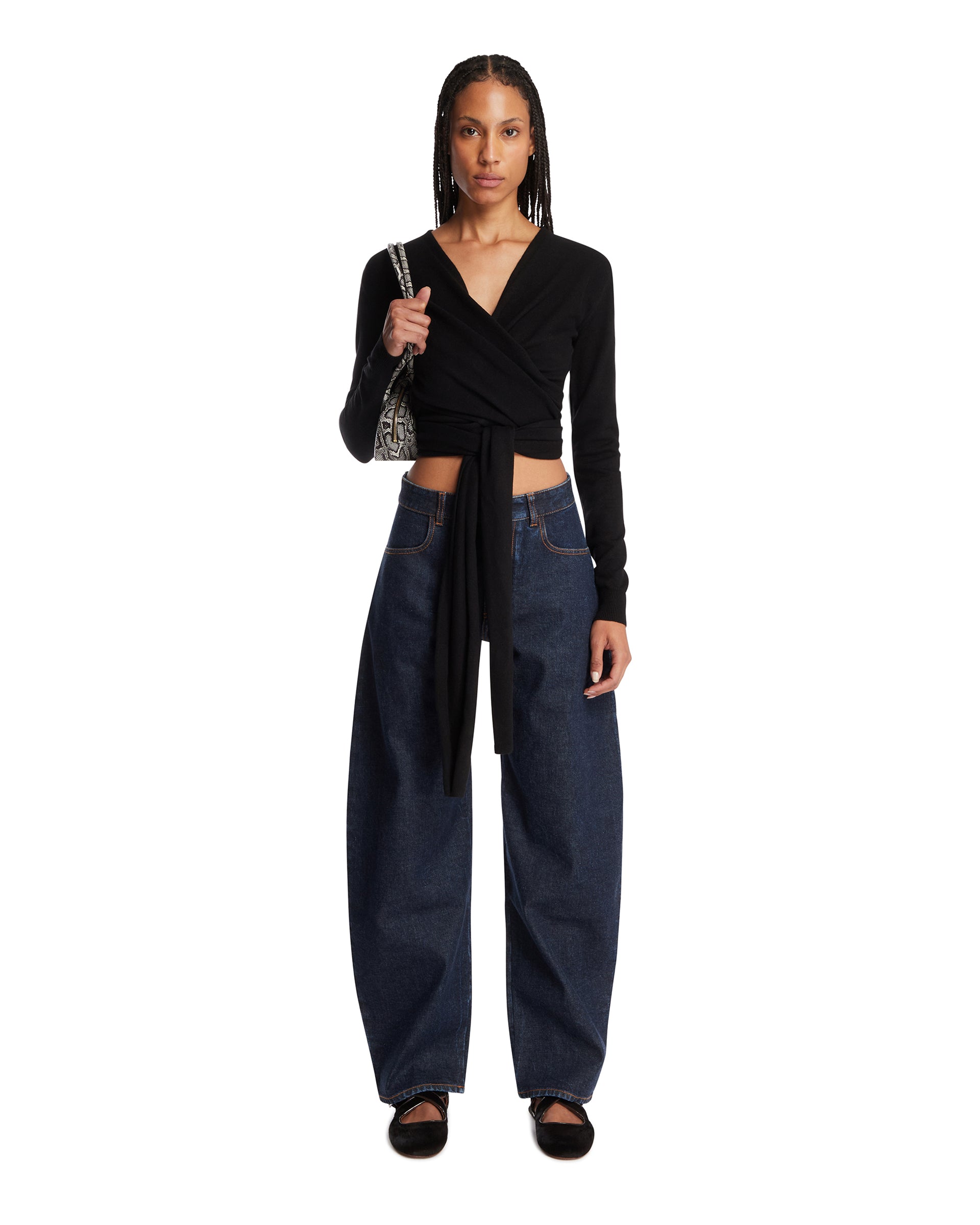 Black Crossed Top | ALAIA - Antonia