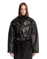 Biker Jacket In Pelle Nera | PDP | Antonia