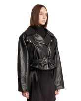 Black Leather Biker Jacket | PDP | Antonia
