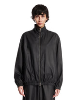 Black Leather Bomber Jacket | PDP | Antonia