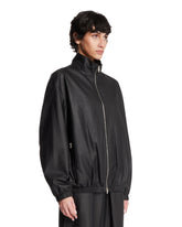 Black Leather Bomber Jacket | PDP | Antonia