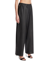 Black Wide Leather Trousers | PDP | Antonia