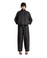 Black Wide Leather Trousers | PDP | Antonia