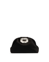 Black Camelia Satin Clutch | All | Antonia