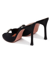 Black Camelia Satin Mules | PDP | Antonia