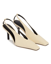 Beige Evelina Leather Slingbacks | PDP | Antonia