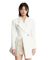White Sculptural Blazer | PDP | Antonia