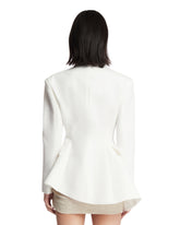 White Sculptural Blazer | PDP | Antonia