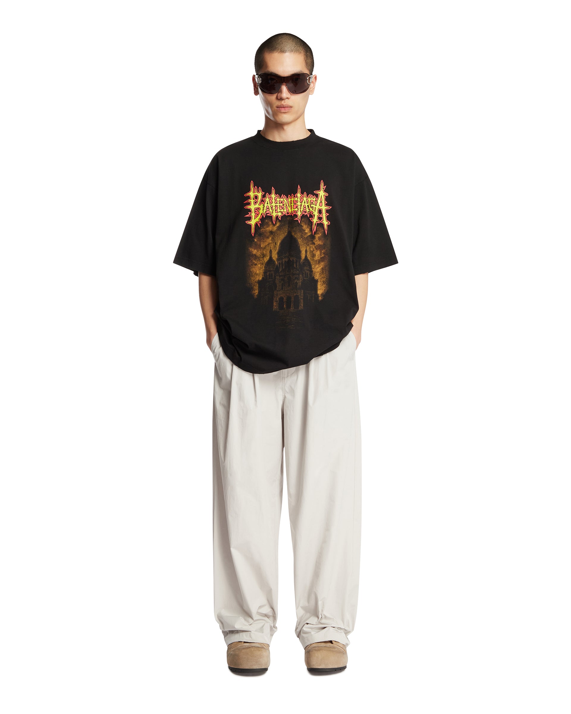 Black Logo Printed T-Shirt | BALENCIAGA - Antonia