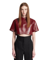 Burgundy Leather Cropped T-Shirt | PDP | Antonia
