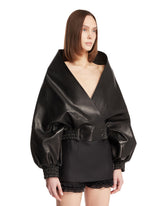Black Wrap Leather Jacket | PDP | Antonia