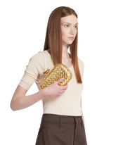 Gold Leather Knot Clutch | PDP | Antonia