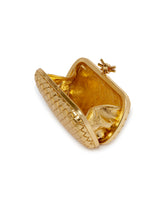 Gold Leather Knot Clutch | PDP | Antonia
