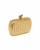 Gold Leather Knot Clutch | PDP | Antonia