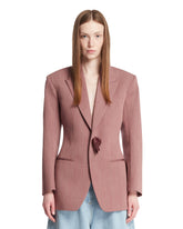 Pink Melange Wool and Linen Jacket | PDP | Antonia