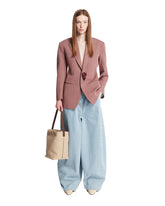 Pink Melange Wool and Linen Jacket | PDP | Antonia