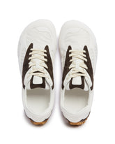 White and Brown Orbit Flash Sneakers | PDP | Antonia