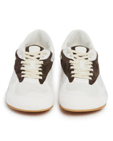 White and Brown Orbit Flash Sneakers | PDP | Antonia
