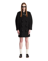 Black Woven-Detail Coat | PDP | Antonia