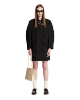 Black Woven-Detail Coat | PDP | Antonia