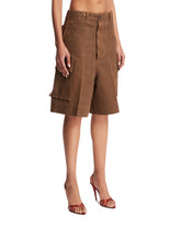 Brown Tamsin Cotton Shorts | PDP | Antonia