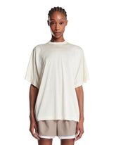 White Relaxed Silk T-Shirt | PDP | Antonia