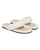 White Leather Thong Sandals | PDP | Antonia